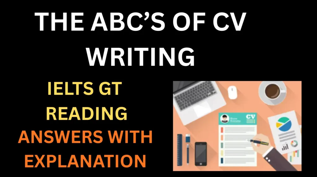The ABC's of CV Writing Reading Answers- IELTS 2026