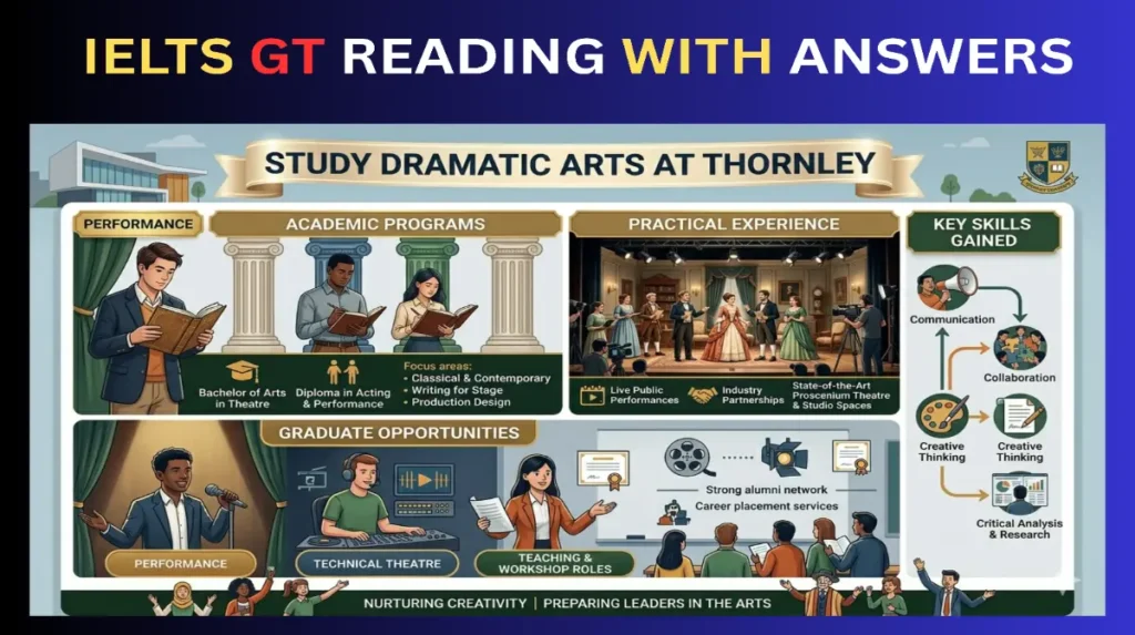 IELTS GT READING 2026-study dramatic arts at thornley