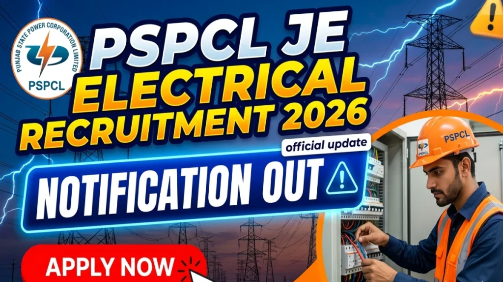 PSPCL JE ELECTRICAL RECRUITMENT 2026 OUT