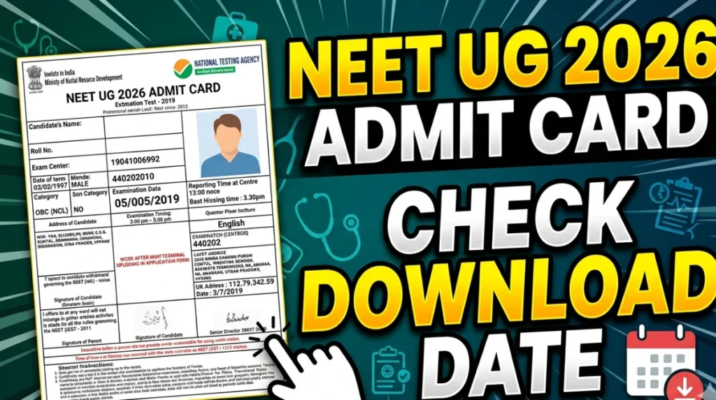 NEET UG 2026 admit card DOWNLOAD DATE