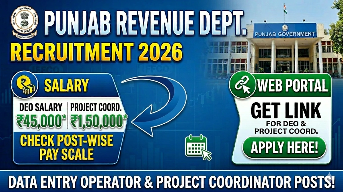 PUNJAB REVENUE DEPARTMENT RECRUITMENT 2026: CHECK DETAILS