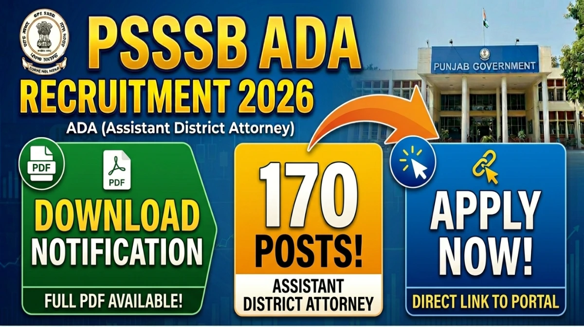 PSSSB ADA Recruitment 2026 Notification out now