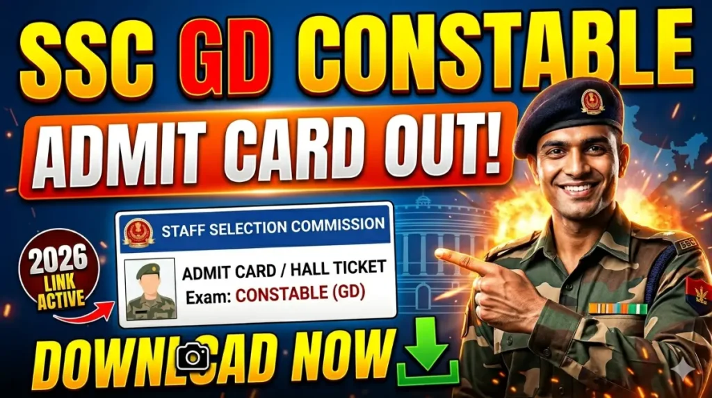 SSC GD ADMIT CARD 2026 OUT NOW