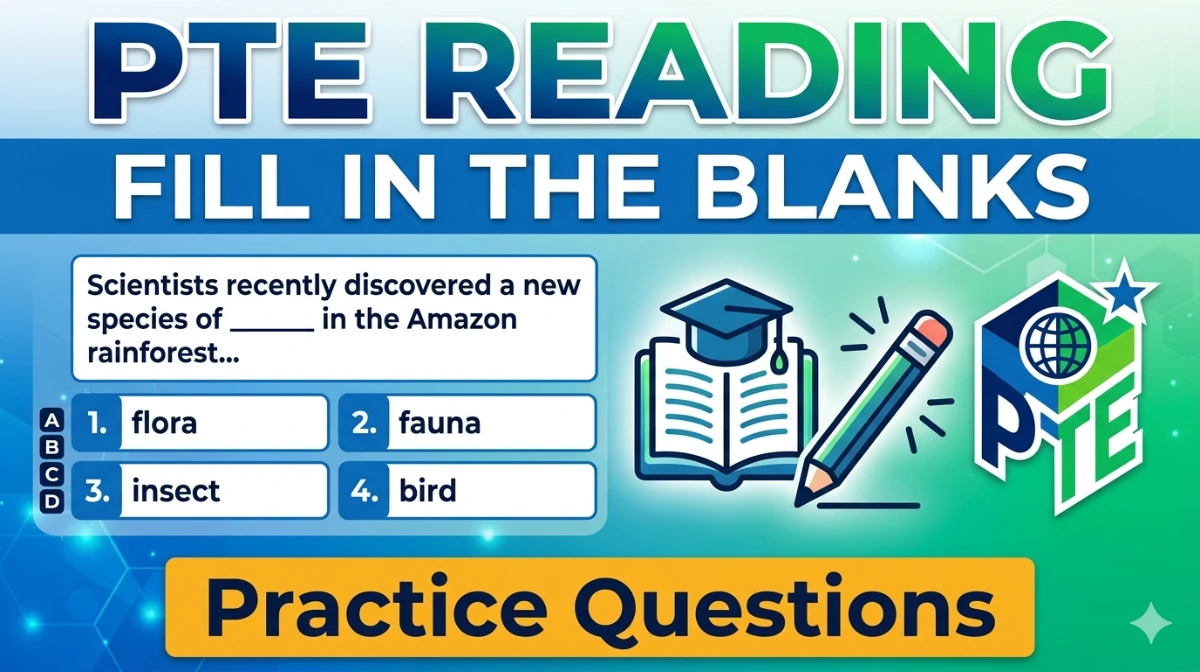 pte reading fill in the blanks practice questions