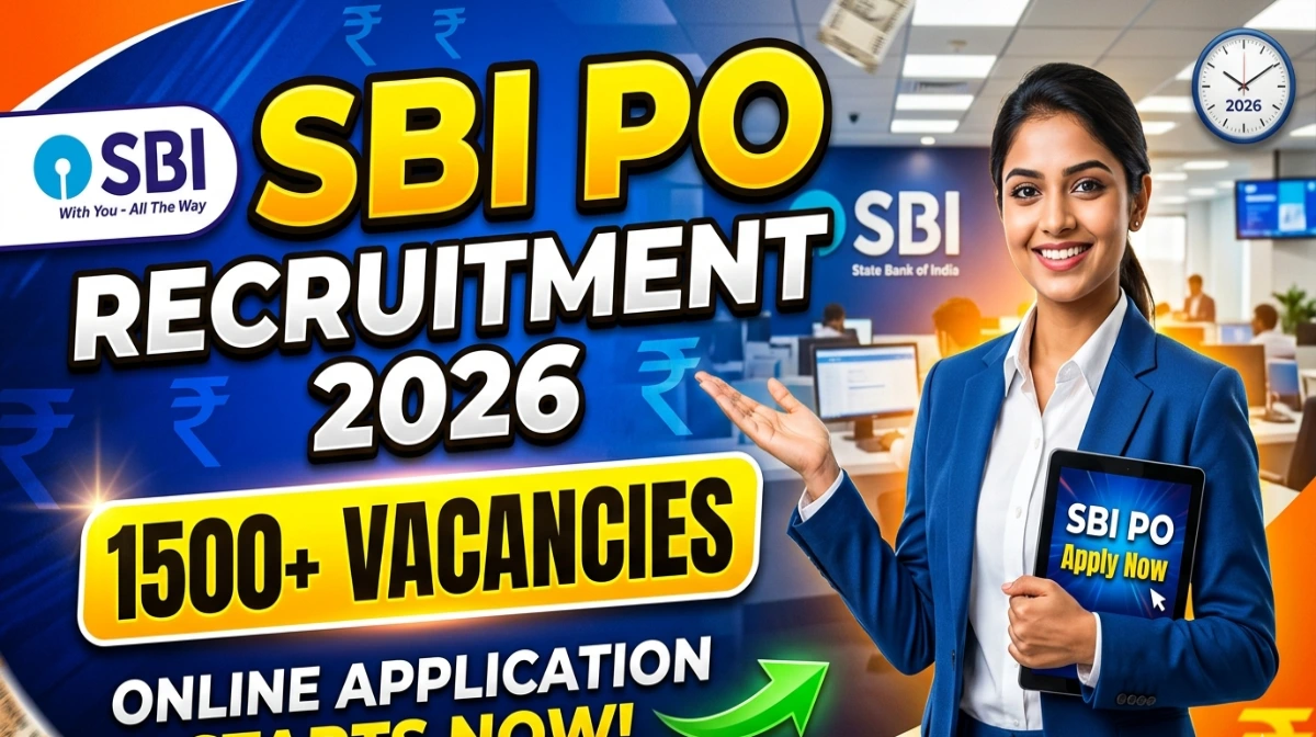 SBI PO RECRUITMENT 2026 FOR 1500 VACANCIES
