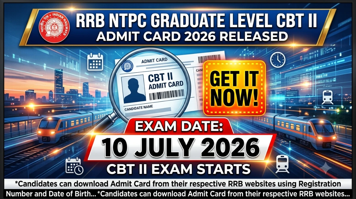 RRB NTPC Graduate Level CBT-II Admit Card 2026
