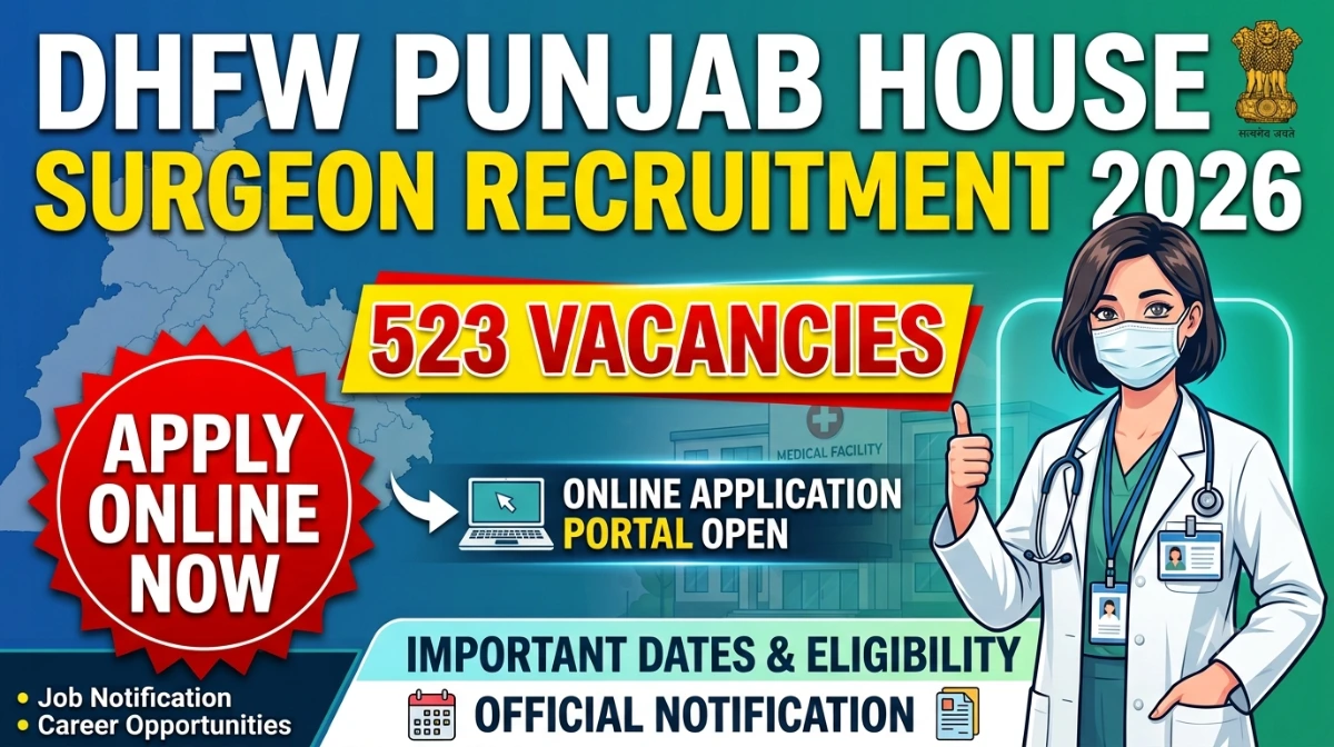 DHFW Punjab House Surgeon Recruitment 2026