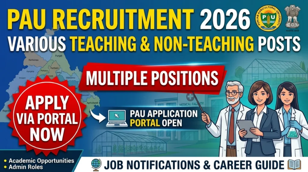 PAU RECRUITMENT 2026 NOTIFICATION OUT