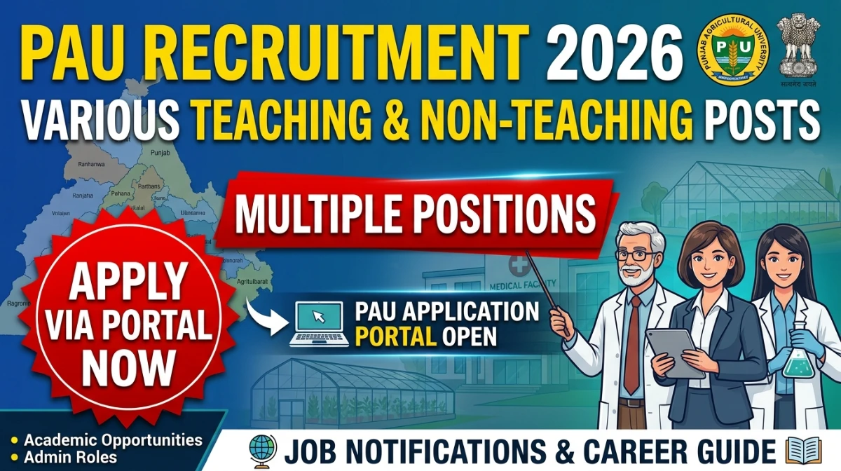 PAU RECRUITMENT 2026 NOTIFICATION OUT