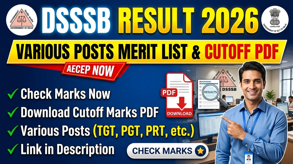 DSSSB RESULT 2026 OUT CHECK MARKS