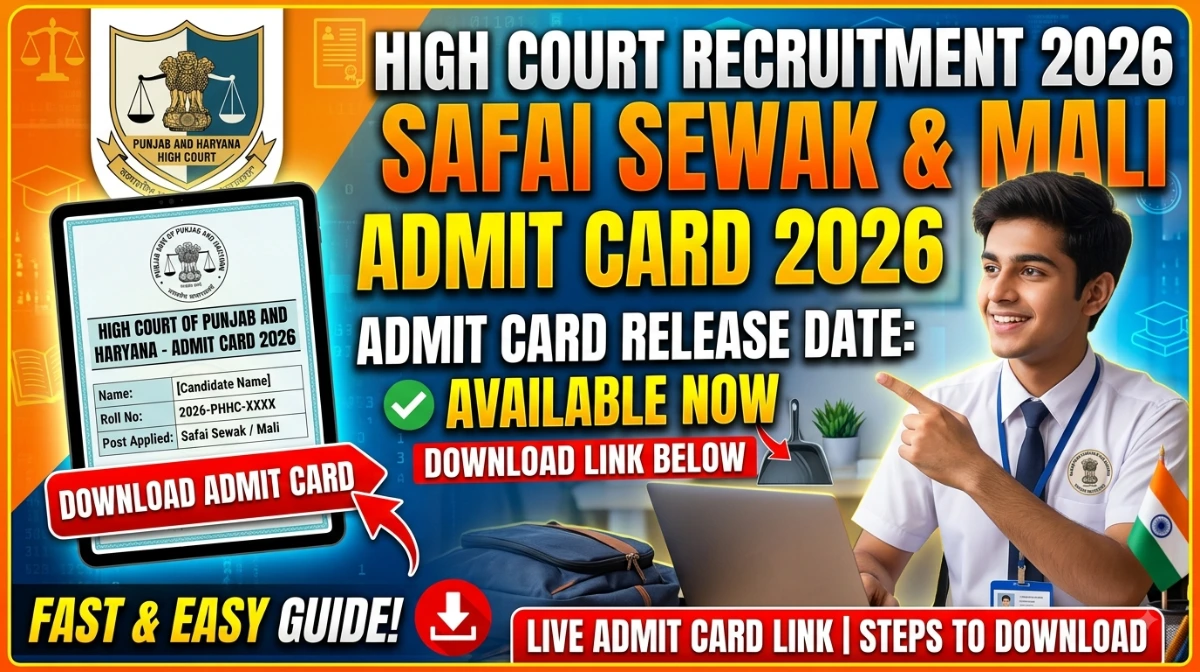 Punjab and Haryana High Court Safai Sewak and Mali Admit Card 2026