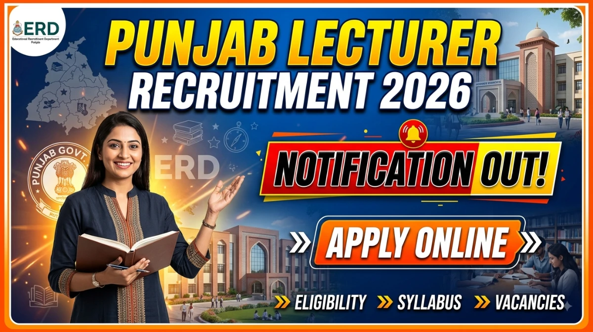 ERD PUNJAB LECTURER RECRUITMENT 2026 NOTIFICATION