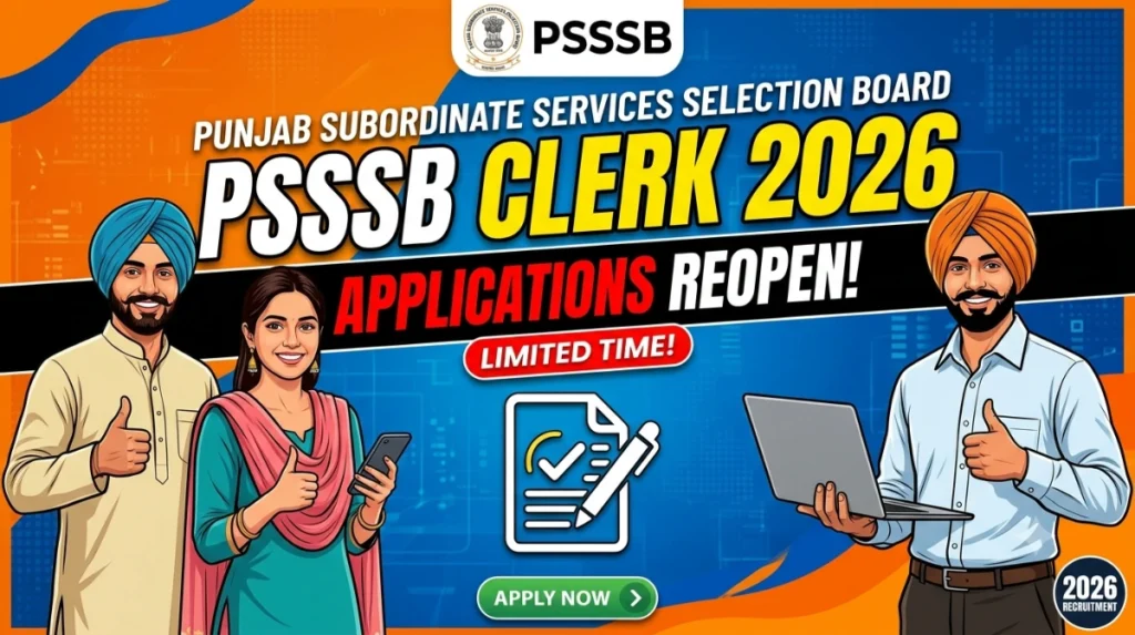 PSSSB Clerk Recruitment 2026 apply online