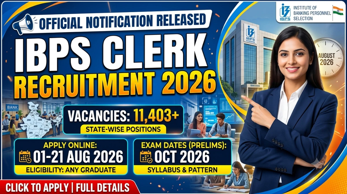 ibps clerk recruitment 2026 notification out