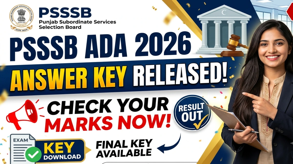 Punjab PSSSB Assistant District Attorney (ADA) answer key 2026 released
