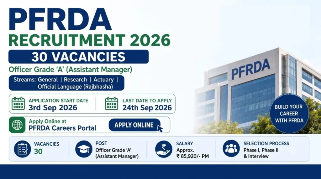 PFRDA GRADE A RECRUITMENT 2026 NOTIFICATION