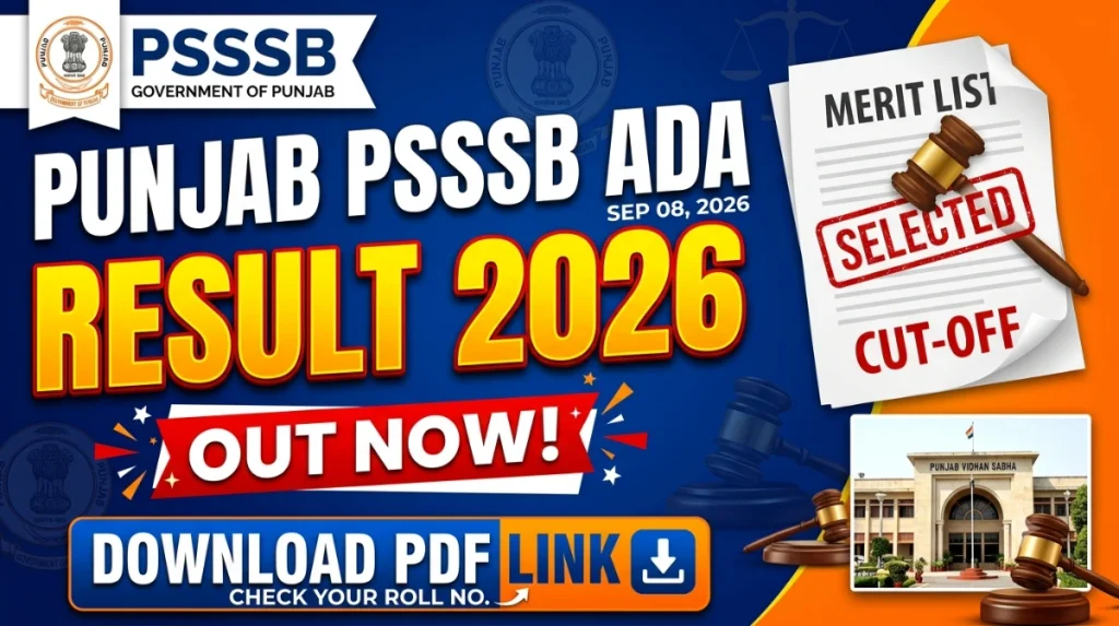 punjab psssb ada result 2026 download link